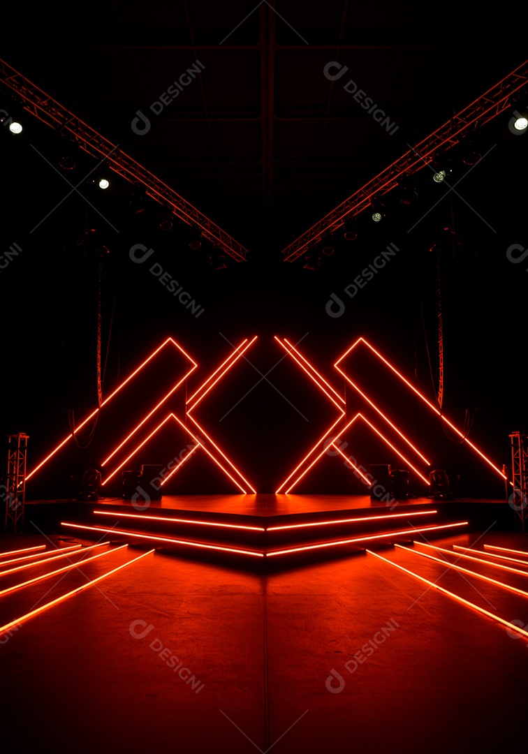 Cenário de festa palco iluminado