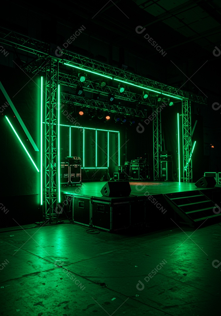 Cenário de festa palco iluminado