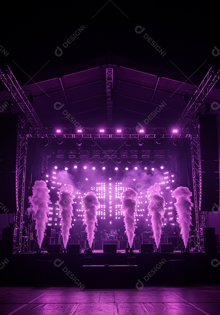 Cenário de festa palco iluminado