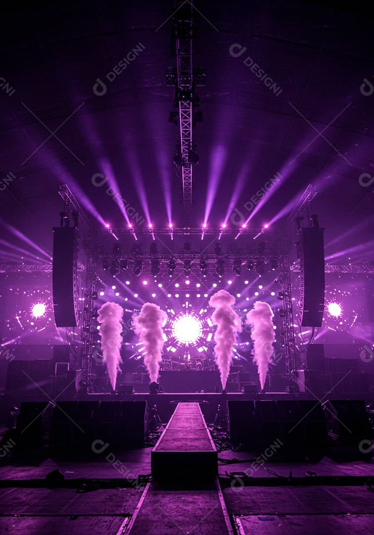 Cenário de festa palco iluminado