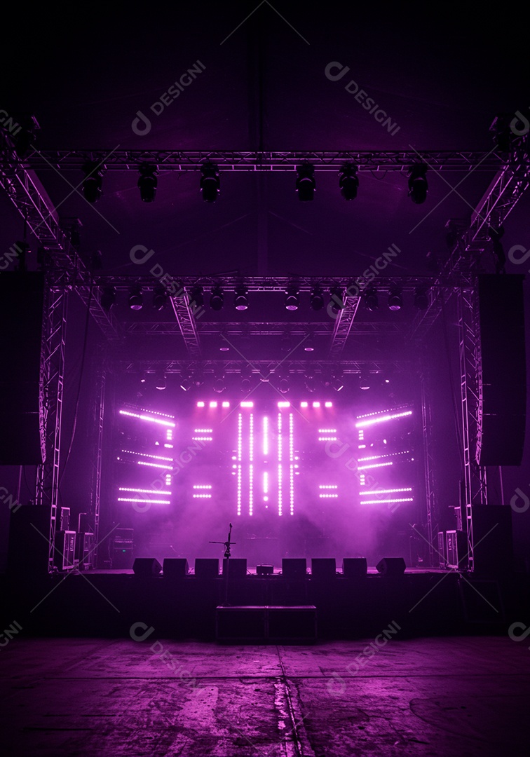 Cenário de festa palco iluminado