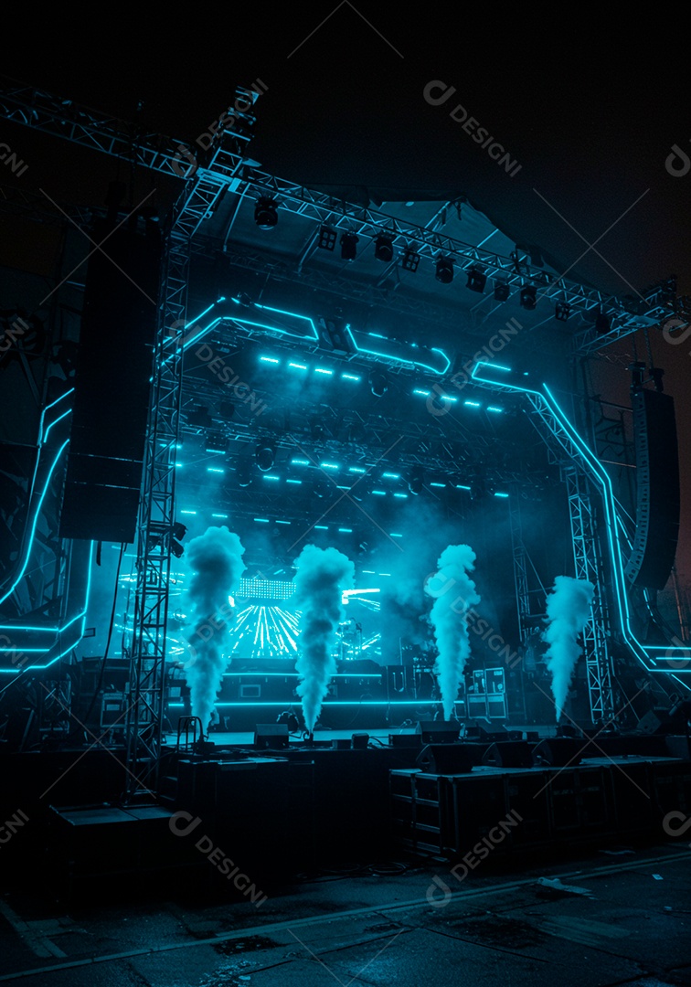 Cenário de festa palco iluminado