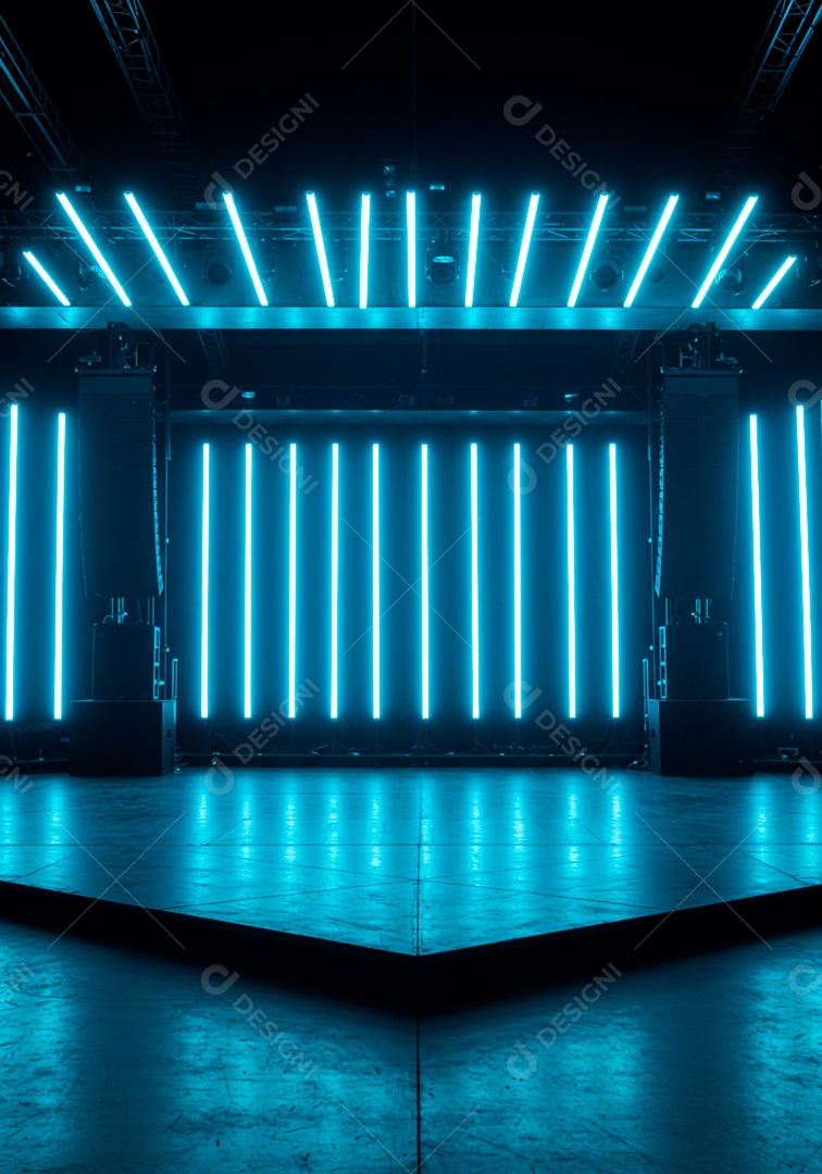 Cenário de festa palco iluminado