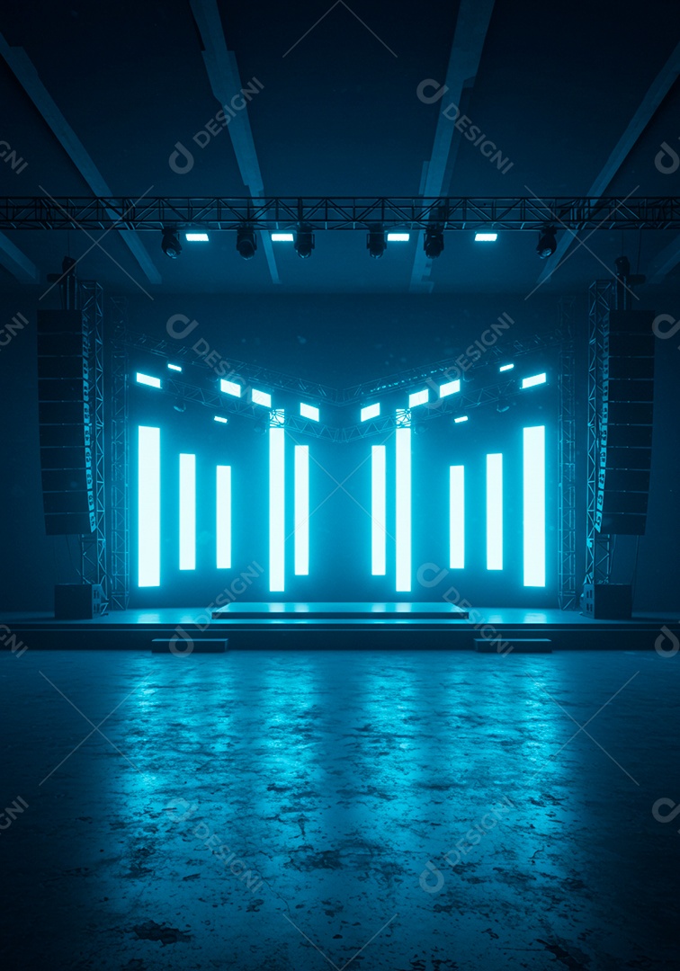Cenário de festa palco iluminado