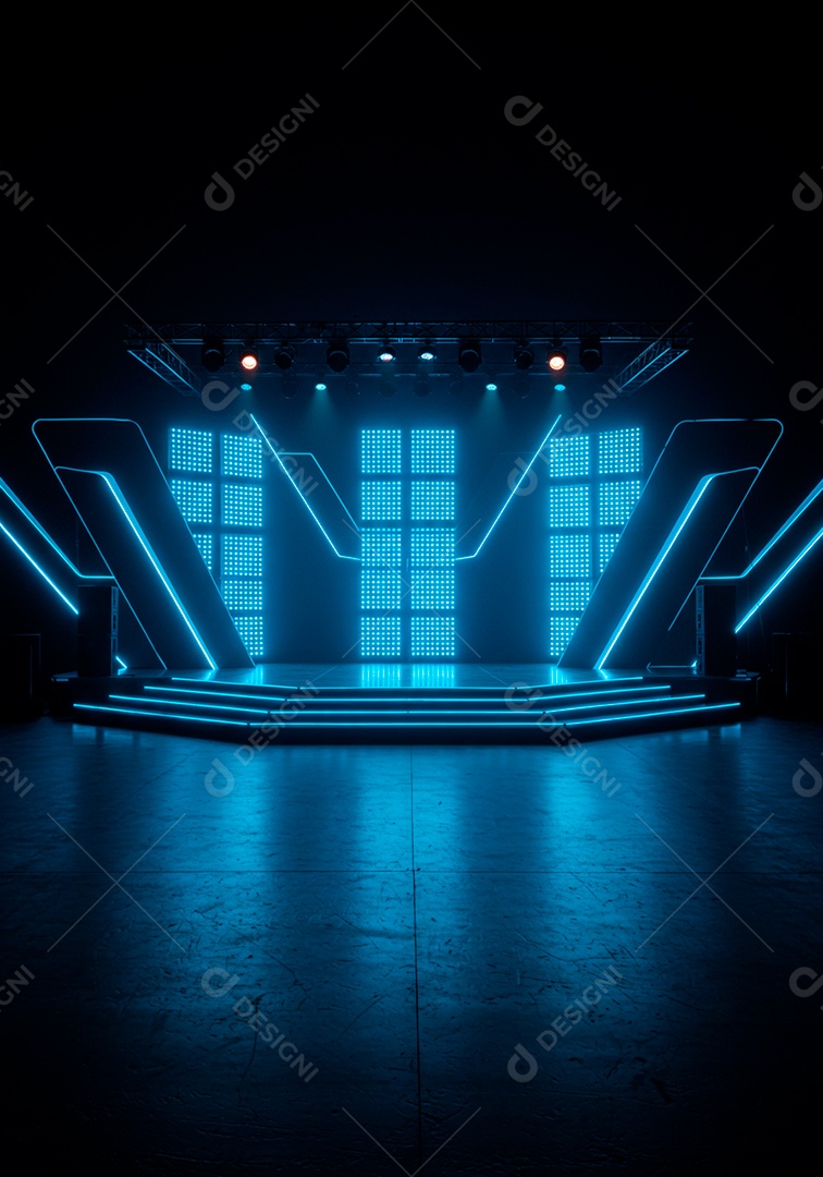 Cenário de festa palco iluminado