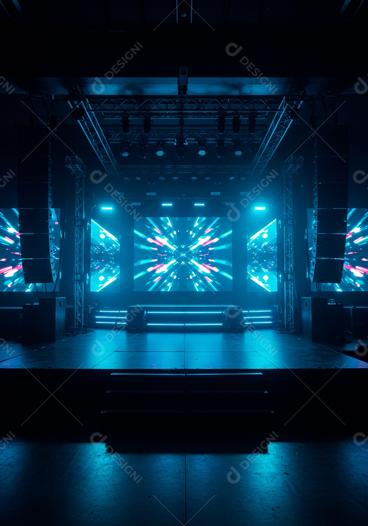Cenário de festa palco iluminado