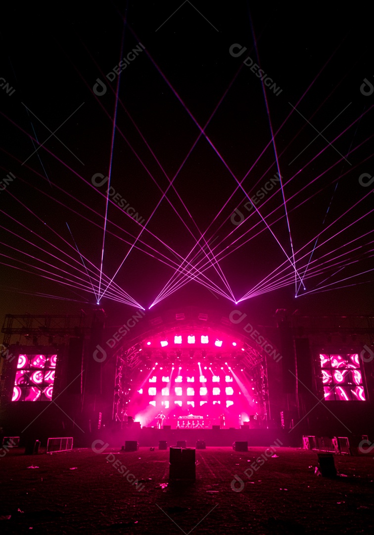 Cenário de festa palco iluminado