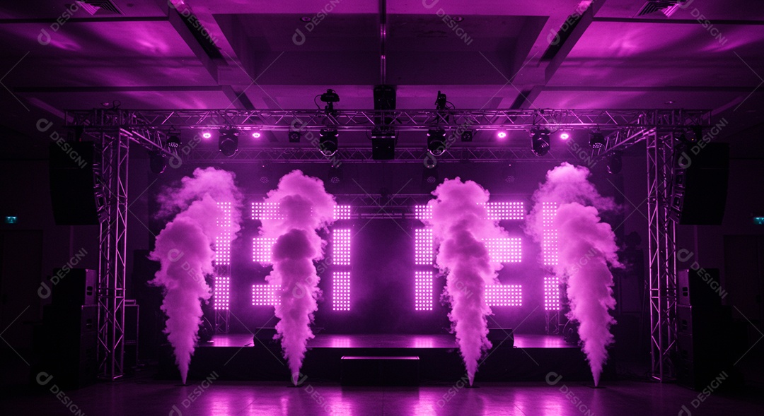 Cenário de festa palco iluminado