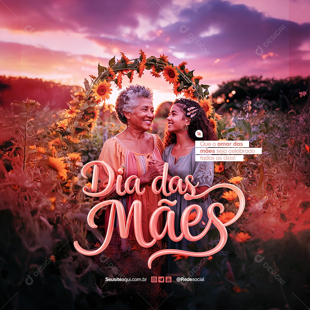 Feliz Dia das Mães 11 de Maio Social Media PSD Editável