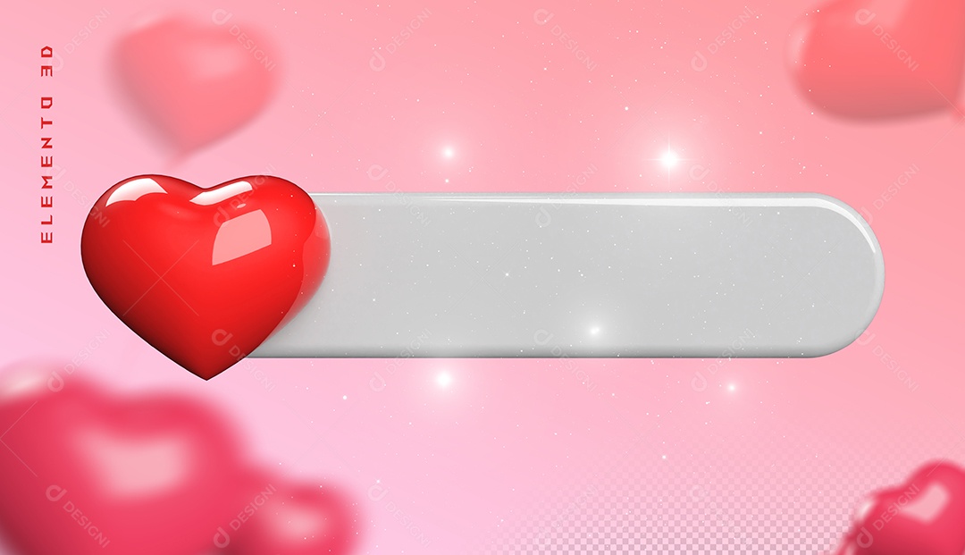 Elemento 3D Para Dia dos Namorados 12 de Junho Para Composição PSD