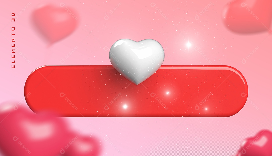Elemento 3D Para Dia dos Namorados 12 de Junho Para Composição PSD