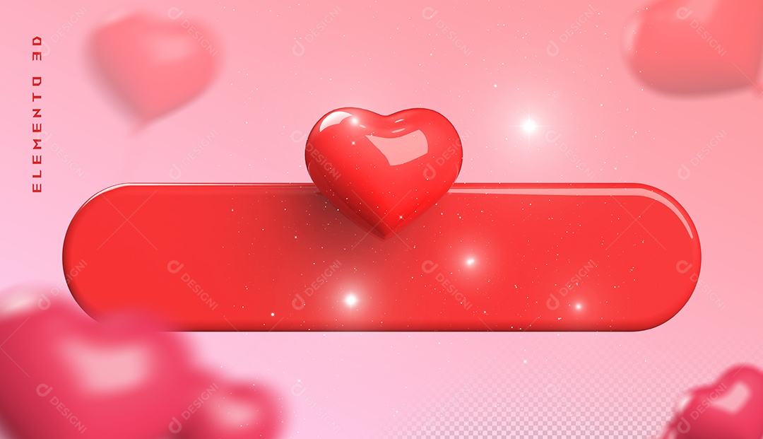 Elemento 3D Para Dia dos Namorados 12 de Junho Para Composição PSD