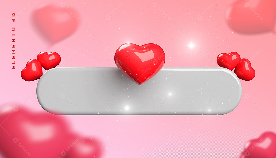 Elemento 3D Para Dia dos Namorados 12 de Junho Para Composição PSD