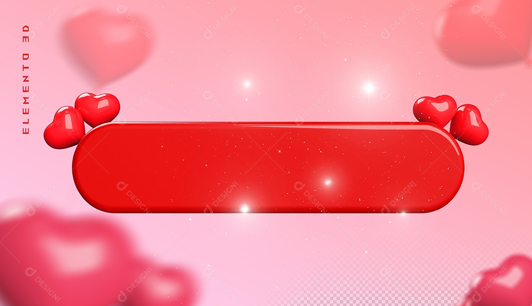 Elemento 3D Para Dia dos Namorados 12 de Junho Para Composição PSD