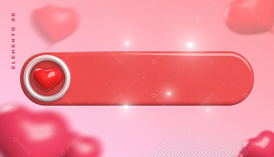 Elemento 3D Para Dia dos Namorados 12 de Junho Para Composição PSD