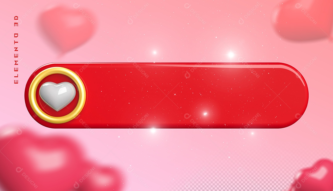 Elemento 3D Para Dia dos Namorados 12 de Junho Para Composição PSD