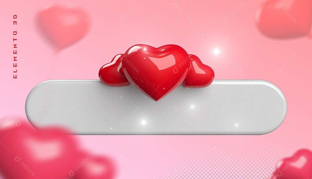 Elemento 3D Para Dia dos Namorados 12 de Junho Para Composição PSD