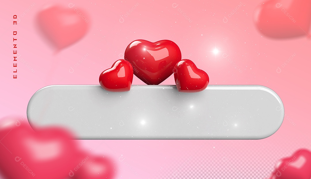 Elemento 3D Para Dia dos Namorados 12 de Junho Para Composição PSD