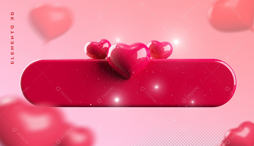 Elemento 3D Para Dia dos Namorados 12 de Junho Para Composição PSD