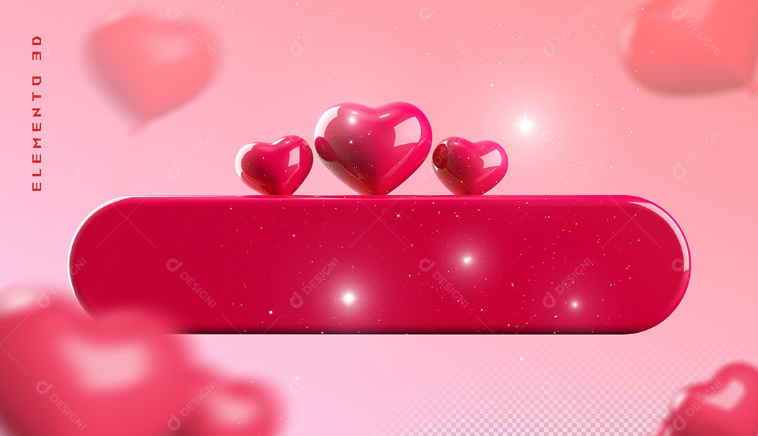 Elemento 3D Para Dia dos Namorados 12 de Junho Para Composição PSD