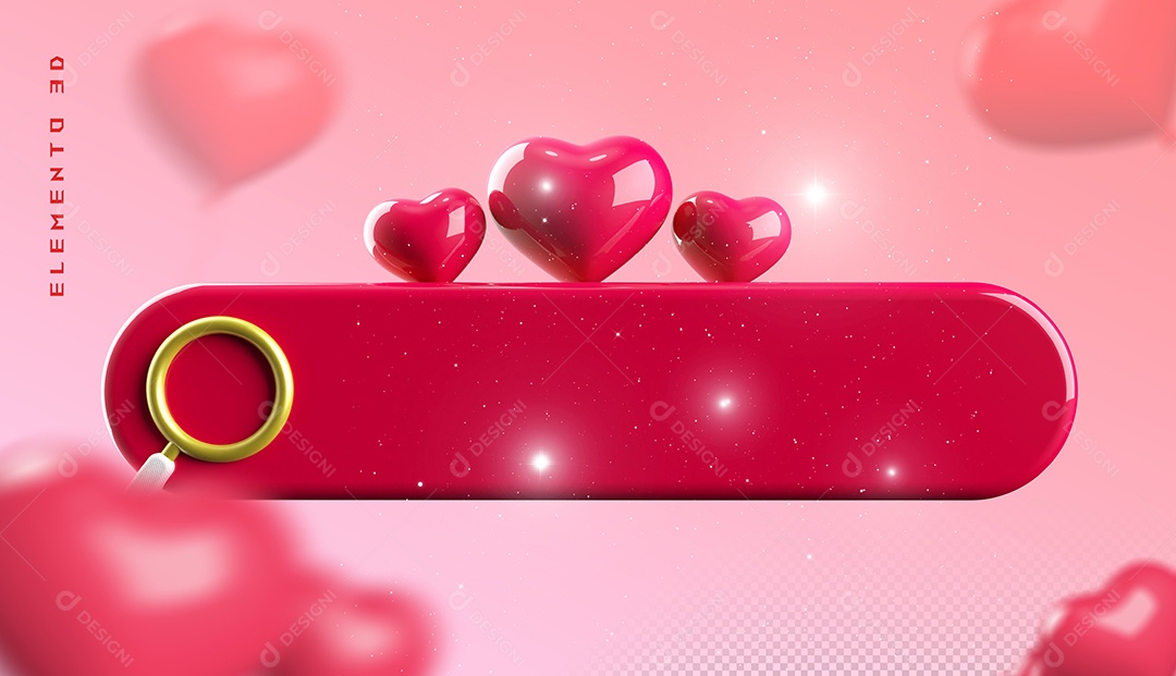 Elemento 3D Para Dia dos Namorados 12 de Junho Para Composição PSD
