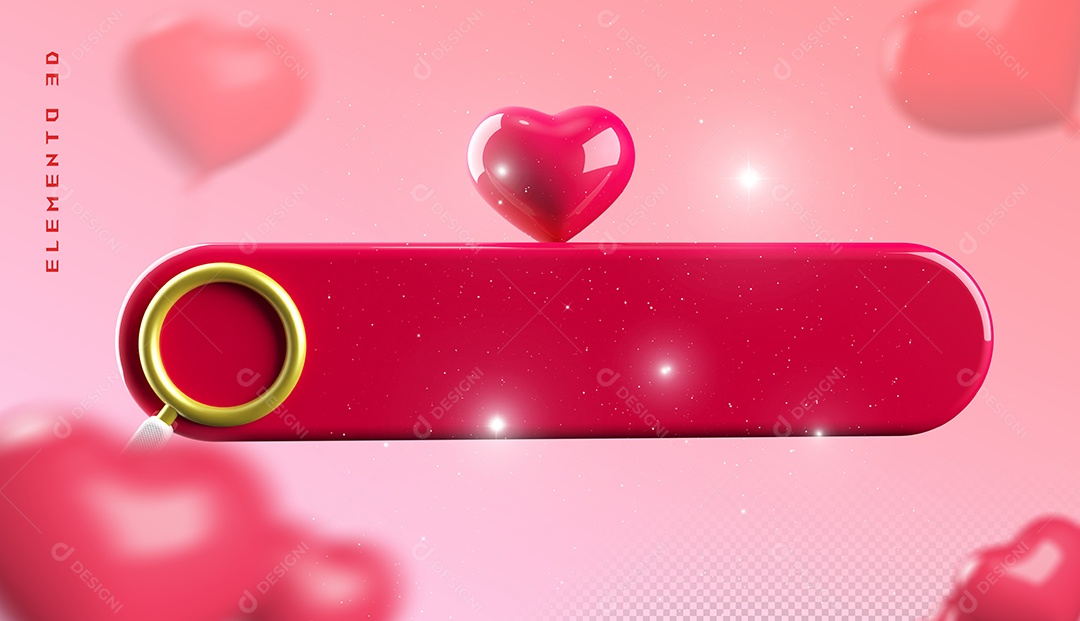 Elemento 3D Para Dia dos Namorados 12 de Junho Para Composição PSD
