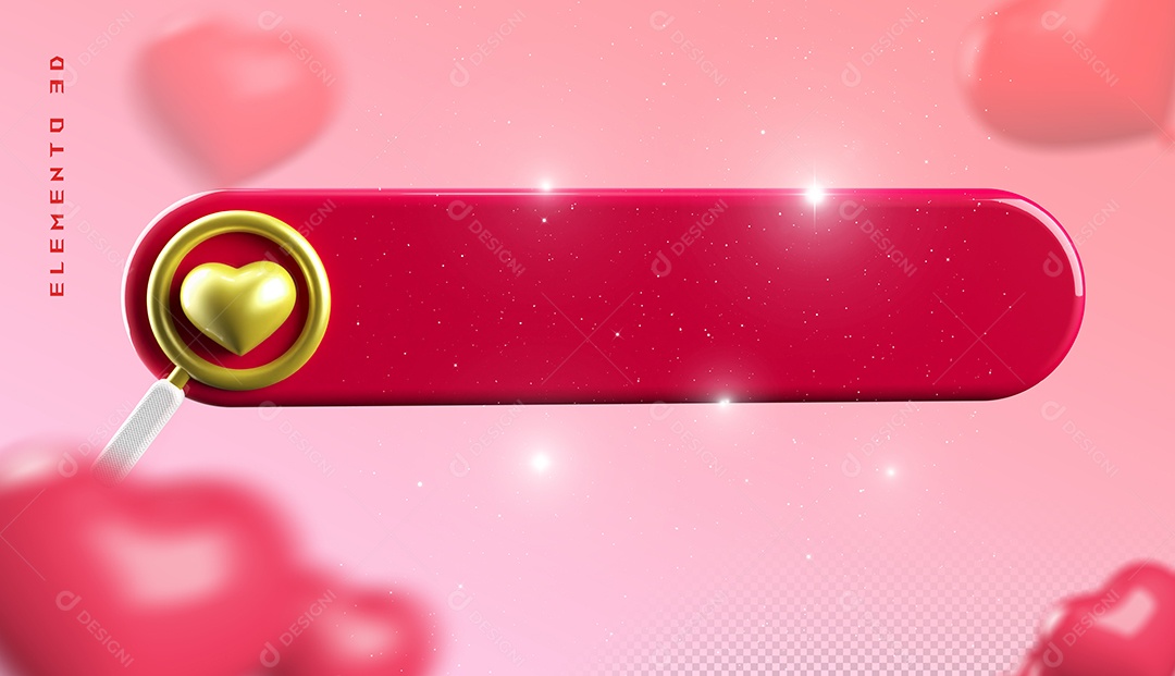 Elemento 3D Para Dia dos Namorados 12 de Junho Para Composição PSD