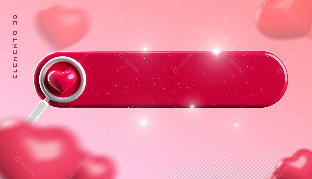 Elemento 3D Para Dia dos Namorados 12 de Junho Para Composição PSD