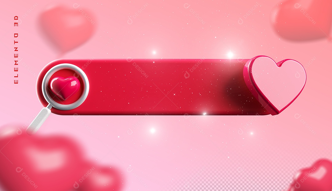 Elemento 3D Para Dia dos Namorados 12 de Junho Para Composição PSD