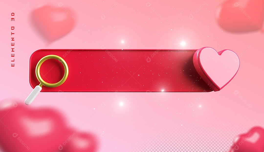 Elemento 3D Para Dia dos Namorados 12 de Junho Para Composição PSD