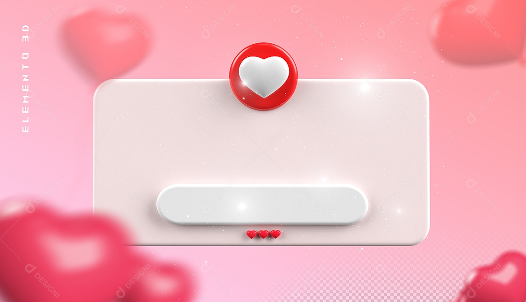 Elemento 3D Para Dia dos Namorados 12 de Junho Para Composição PSD