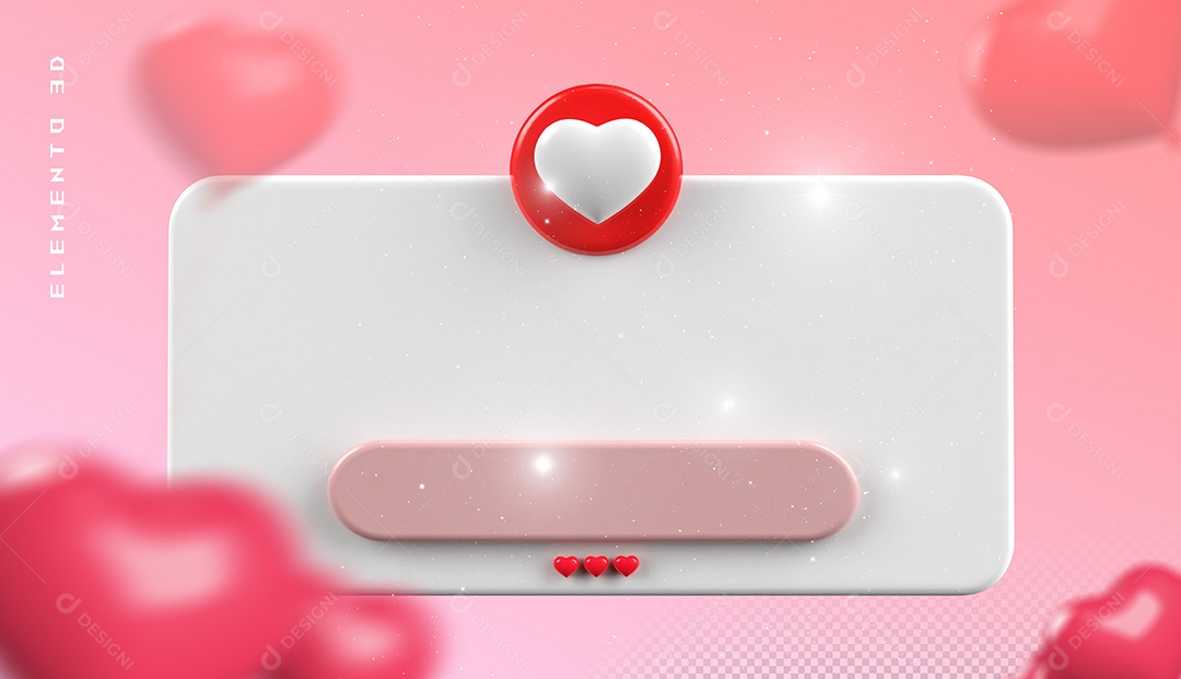 Elemento 3D Para Dia dos Namorados 12 de Junho Para Composição PSD