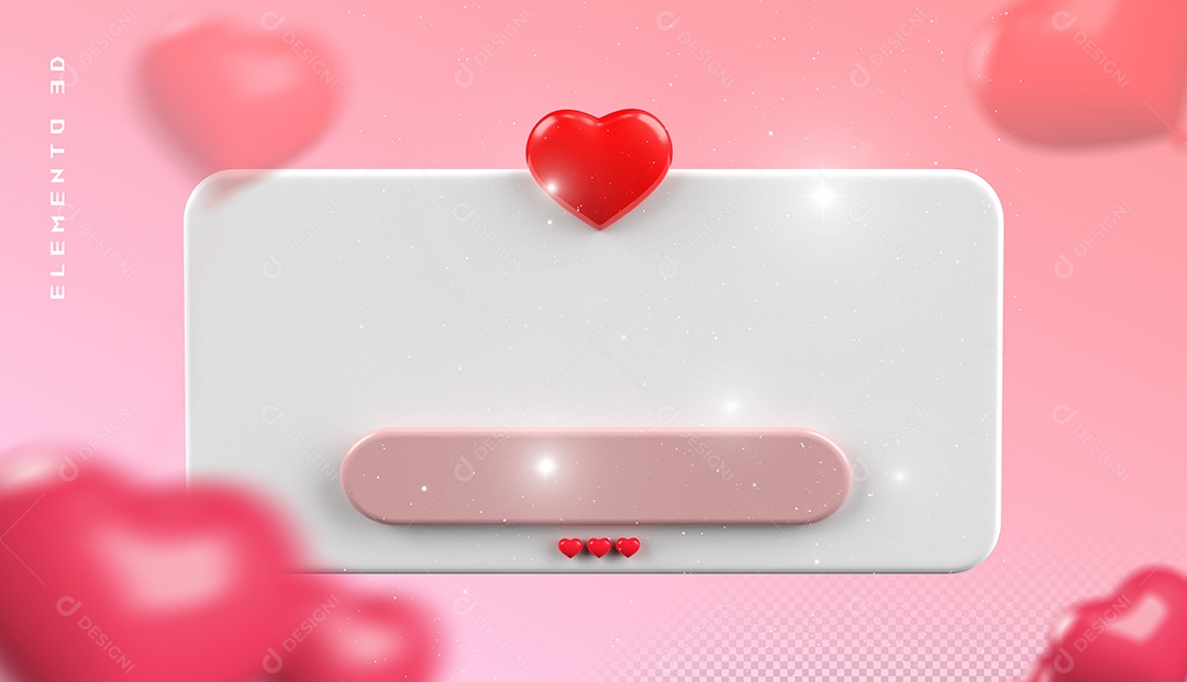 Elemento 3D Para Dia dos Namorados 12 de Junho Para Composição PSD