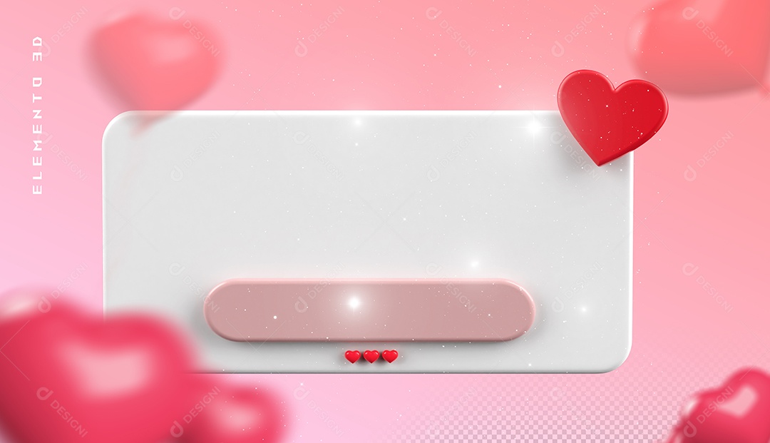 Elemento 3D Para Dia dos Namorados 12 de Junho Para Composição PSD