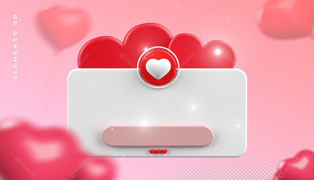 Elemento 3D Para Dia dos Namorados 12 de Junho Para Composição PSD