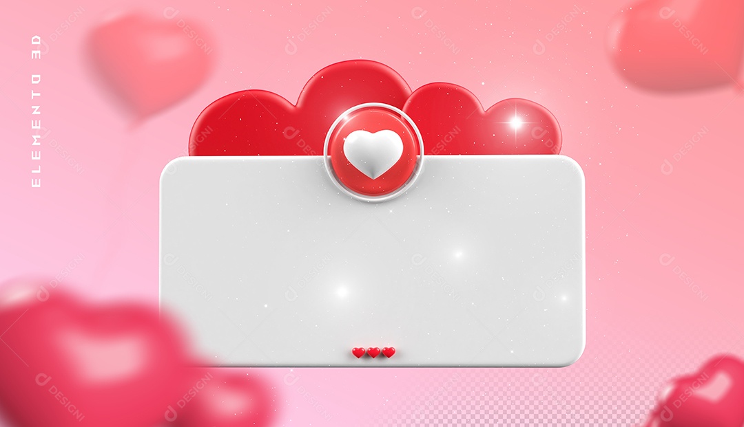 Elemento 3D Para Dia dos Namorados 12 de Junho Para Composição PSD