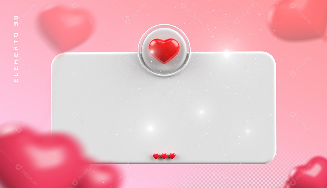 Elemento 3D Para Dia dos Namorados 12 de Junho Para Composição PSD