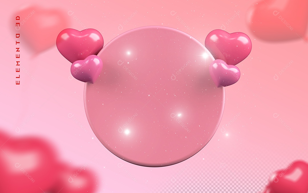Elemento 3D Para Dia dos Namorados 12 de Junho Para Composição PSD