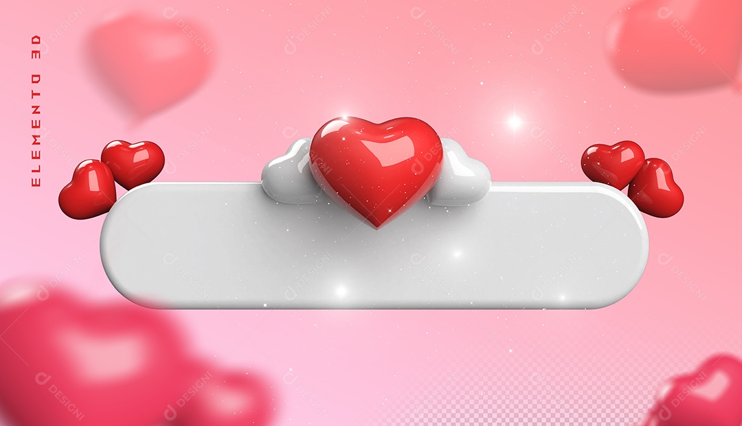 Elemento 3D Para Dia dos Namorados 12 de Junho Para Composição PSD