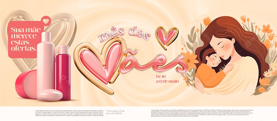 Banner Mês da Mães Promoções Social Media PSD Editável
