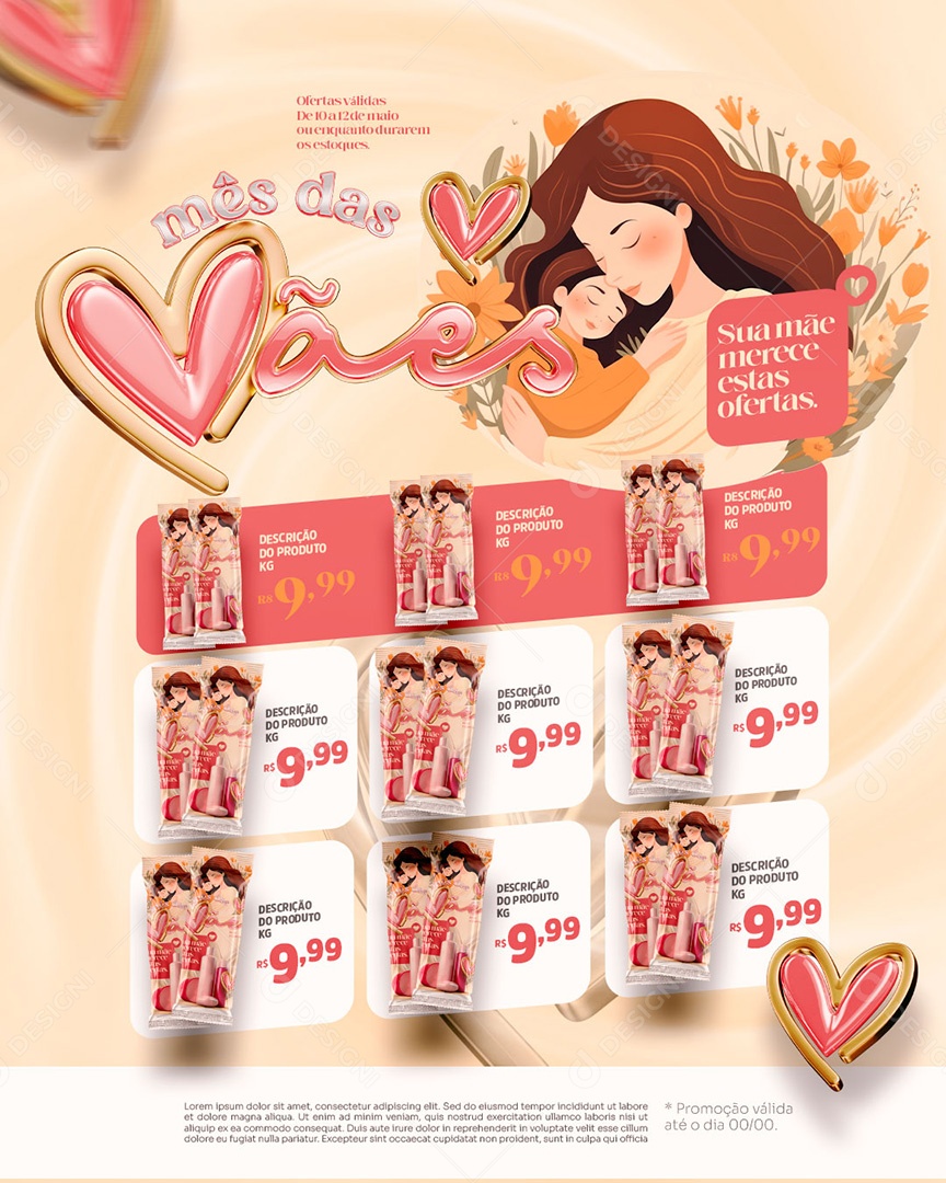 Encarte Mês da Mães Promoções Social Media PSD Editável