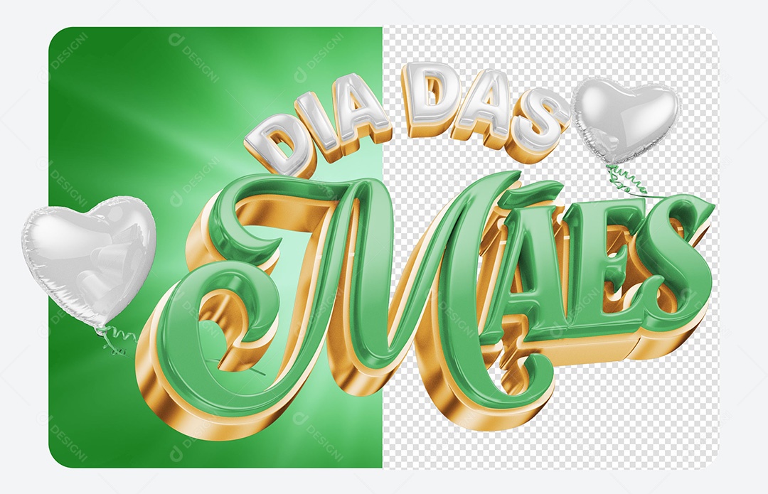 Selo 3D Mês das Mães Para Composição PSD