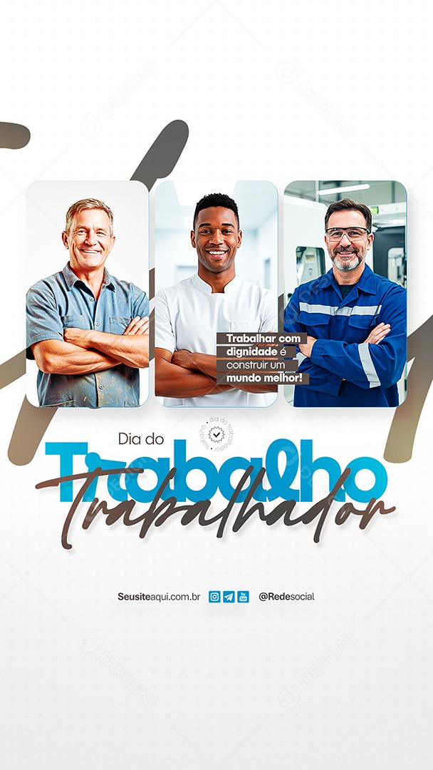 Story Feliz Dia Do Trabalhador 01 de Maio Social Media PSD Editável
