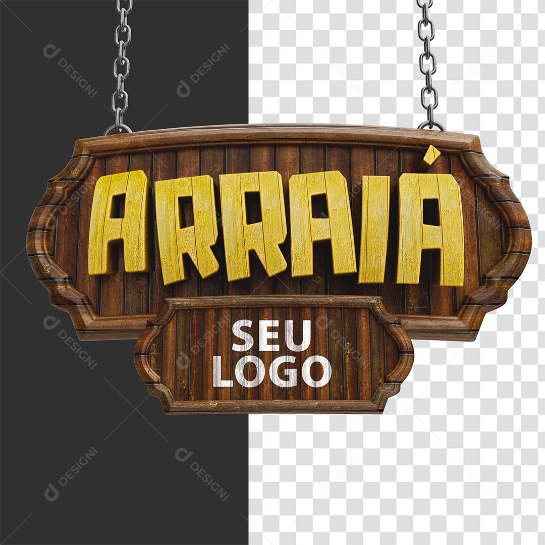 Arraiá Selo 3D Para Composição PSD