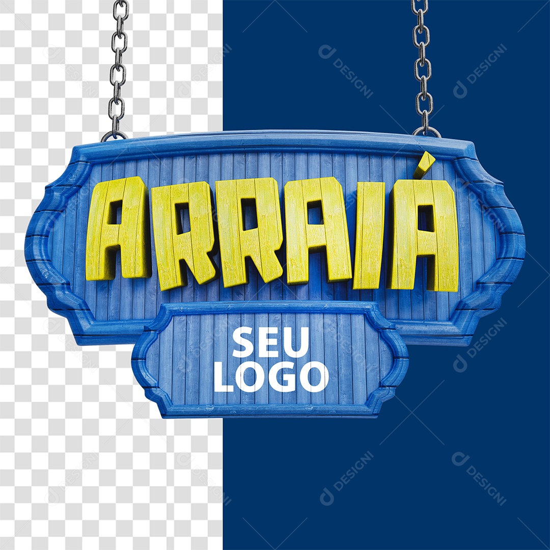 Arraiá Selo 3D Para Composição PSD