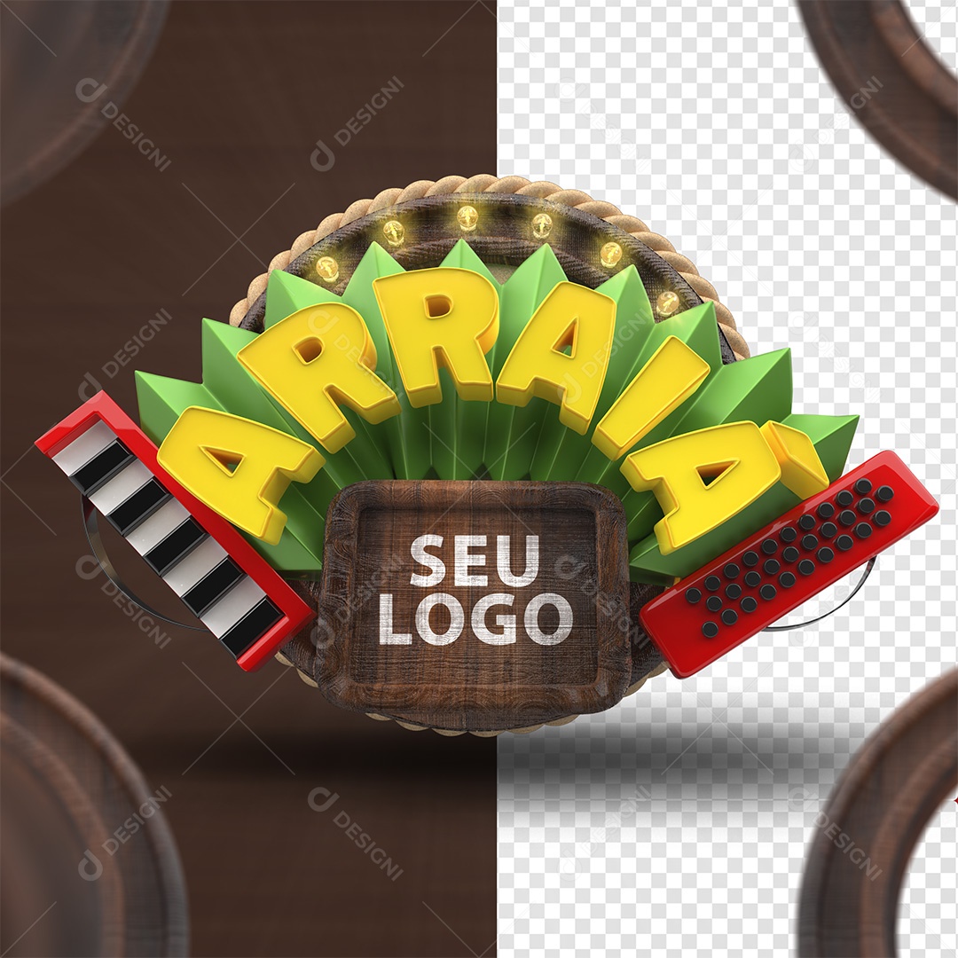 Arraiá Selo 3D Para Composição PSD