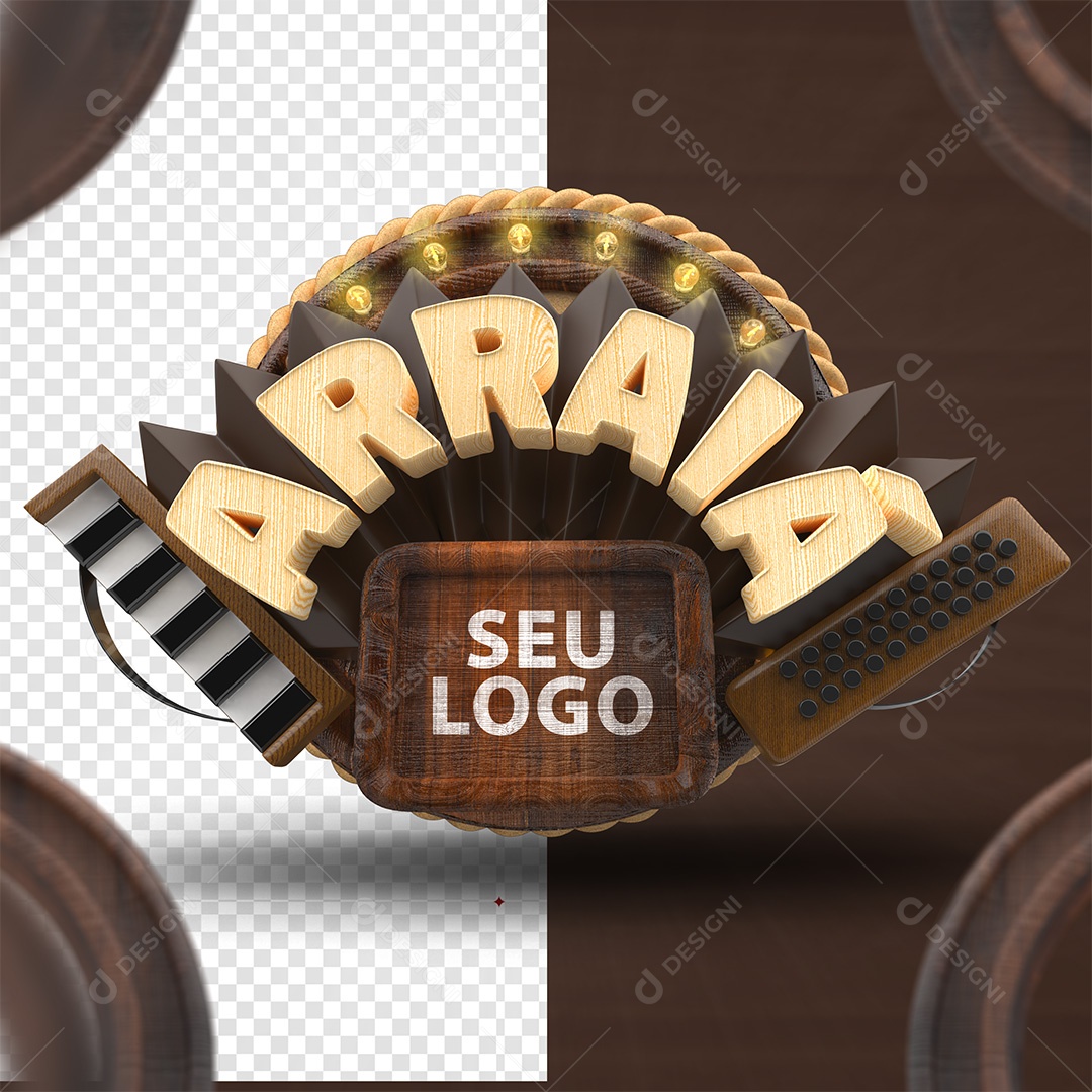 Arraiá Selo 3D Para Composição PSD