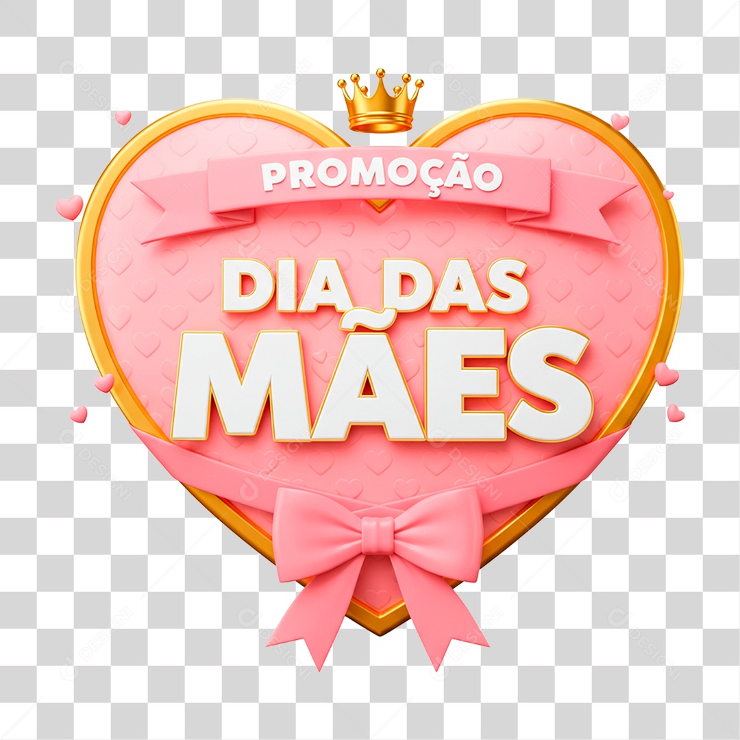 Selo 3D Promoção Dia das Mães PNG Transparente