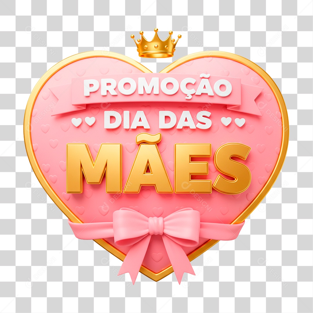 Selo 3D Promoção Dia das Mães PNG Transparente