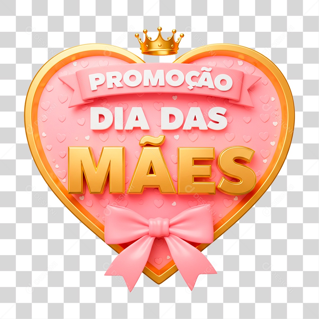 Selo 3D Promoção Dia das Mães PNG Transparente